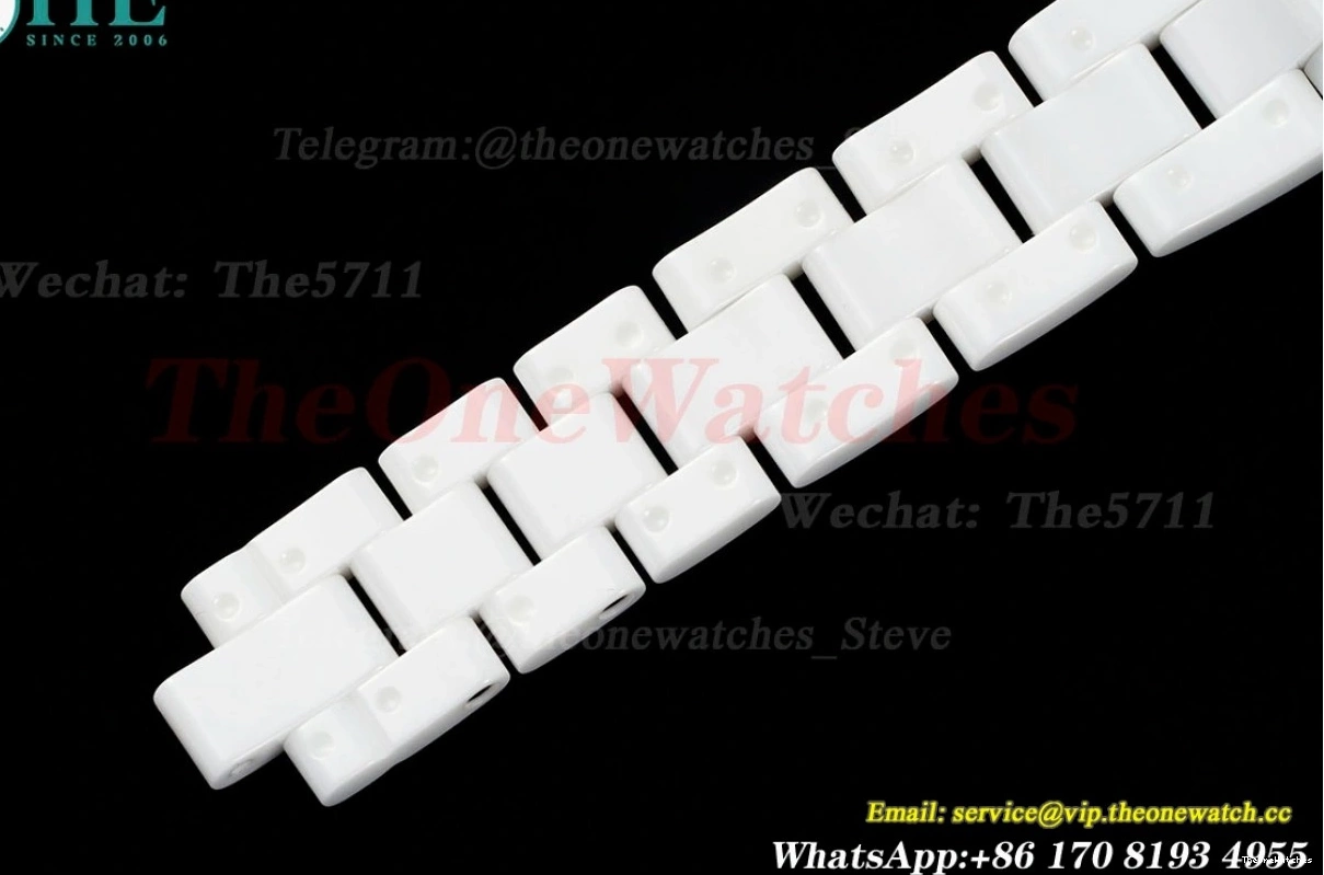 Swiss J12 Cer 33mm Ceramic Dia Dial White Quartz XF Ladies 0514